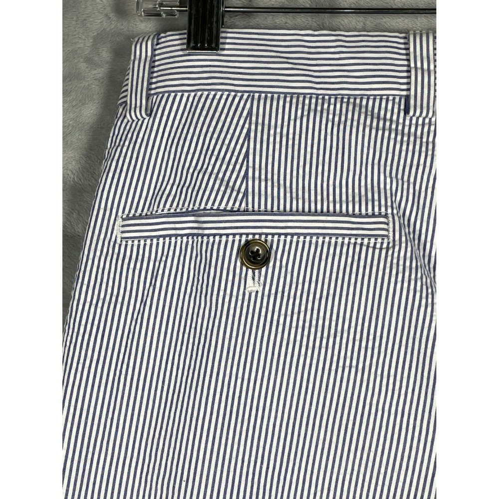 Brooks Brothers 346 Mens Blue White Seersucker Striped Cotton Pants W33 L30